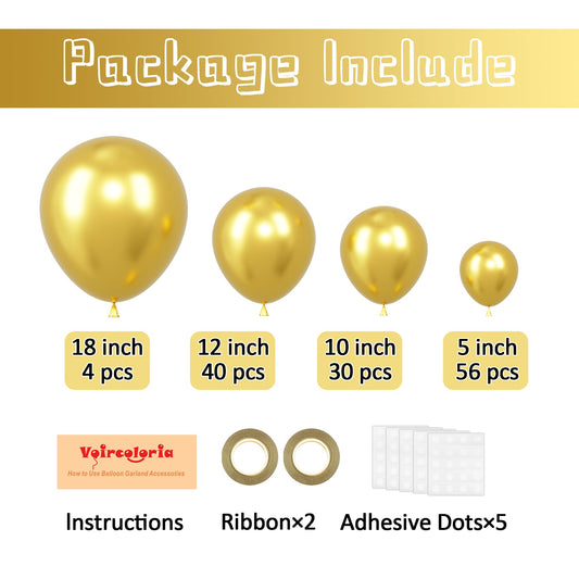 Voircoloria 12-inch gold balloons adding height to party decor
