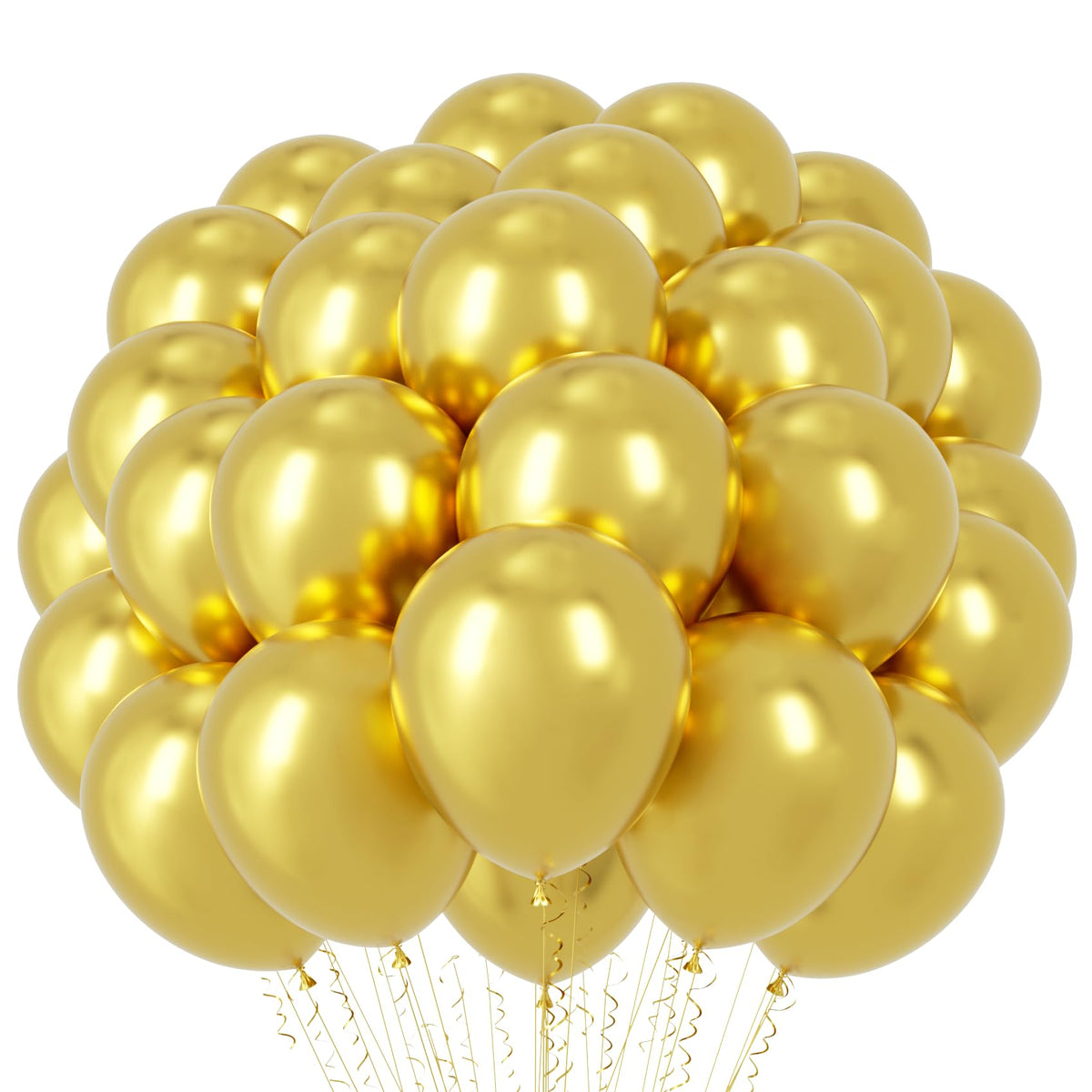 Voircoloria metallic gold balloons 66-pack ready for elegant celebrations and big events