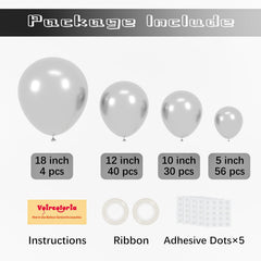Voircoloria 12-inch chrome silver balloons add depth to a garland