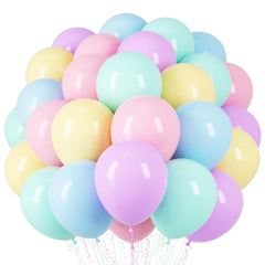 Voircoloria pastel balloons 66-pack for elegant ceiling decor and arches