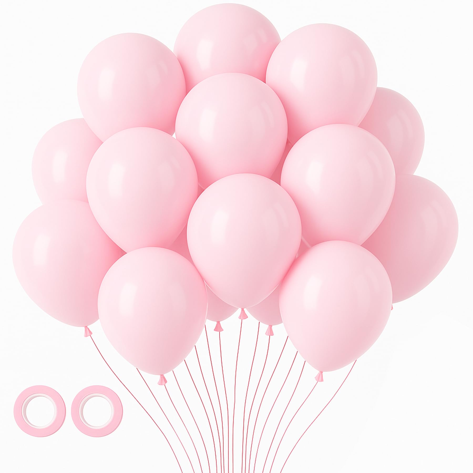 Voircoloria pastel pink balloons for 12-inch decor and soft party ambiance