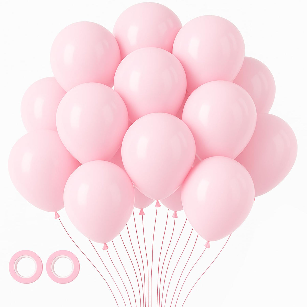 Voircoloria pastel pink balloons for 12-inch decor and soft party ambiance