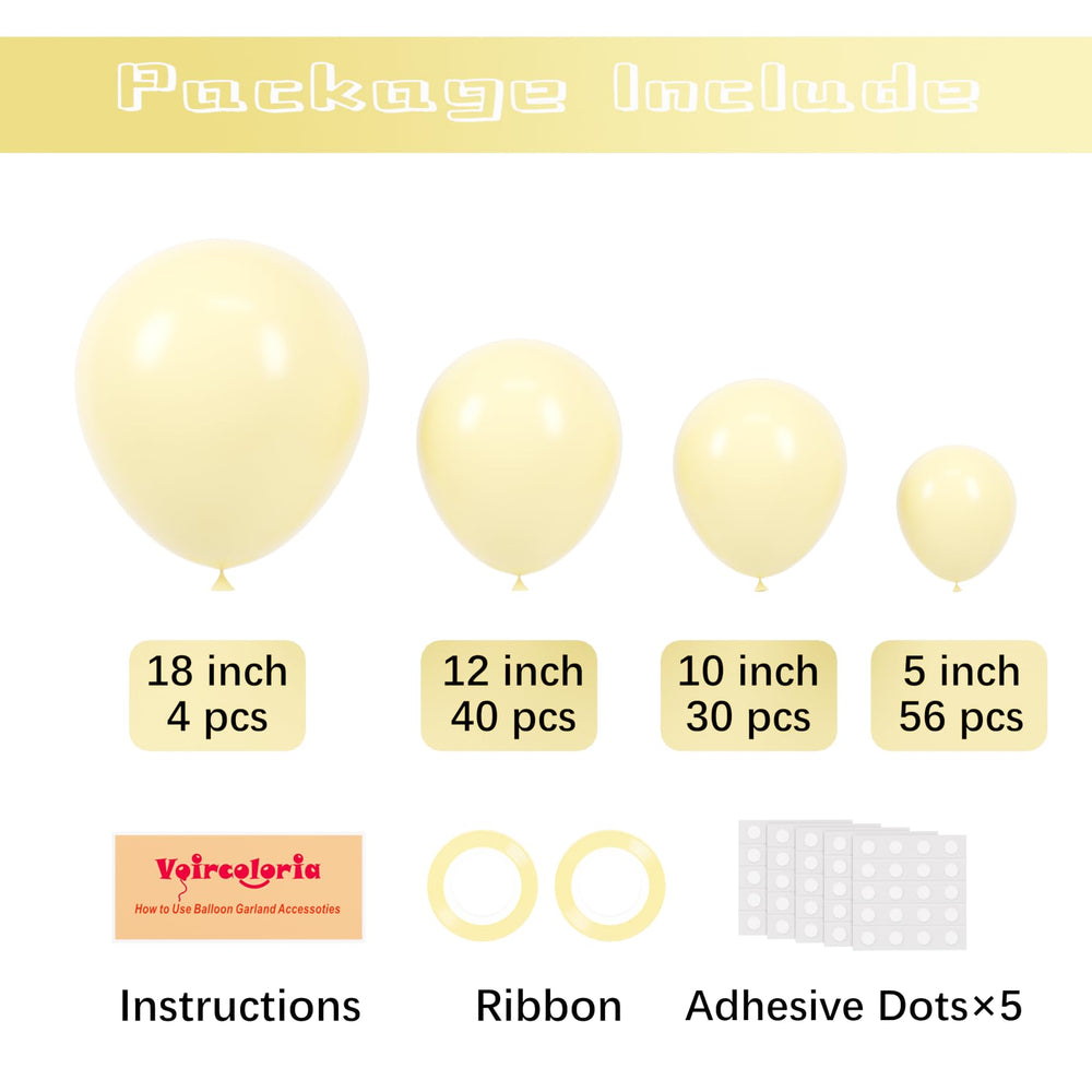 Voircoloria pastel yellow 10-inch balloons for elegant garland arches and decorations