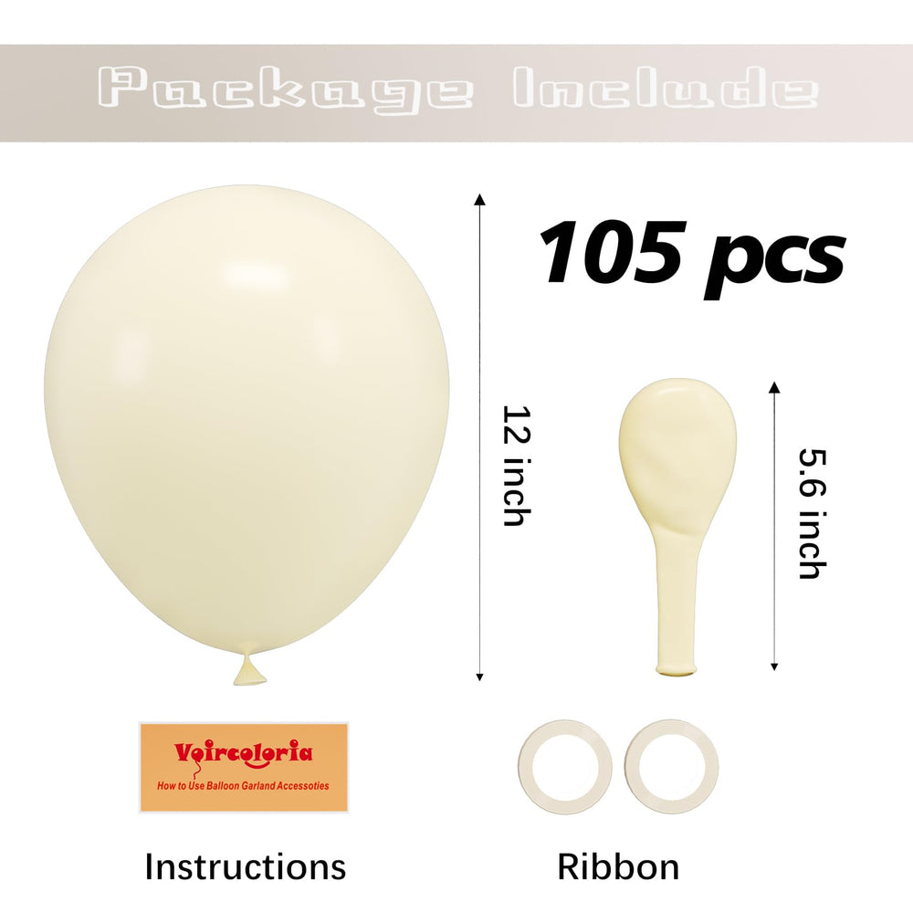Voircoloria premium matte Ivory balloons for durable, long-lasting displays.
