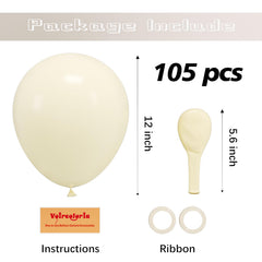 Voircoloria premium matte Ivory balloons for durable, long-lasting displays.