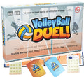 Volleyball Duel! board game court layout shows a real court-inspired playing surface.