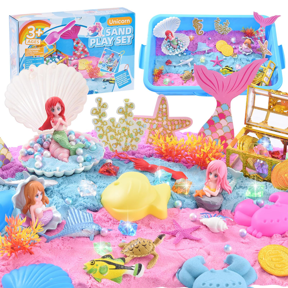 Volmop sensory bin with sandbox and colorful sand for imaginative play