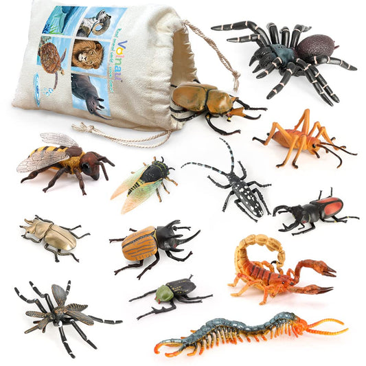 Volnau 13-piece insect figurines pack for educational playtime