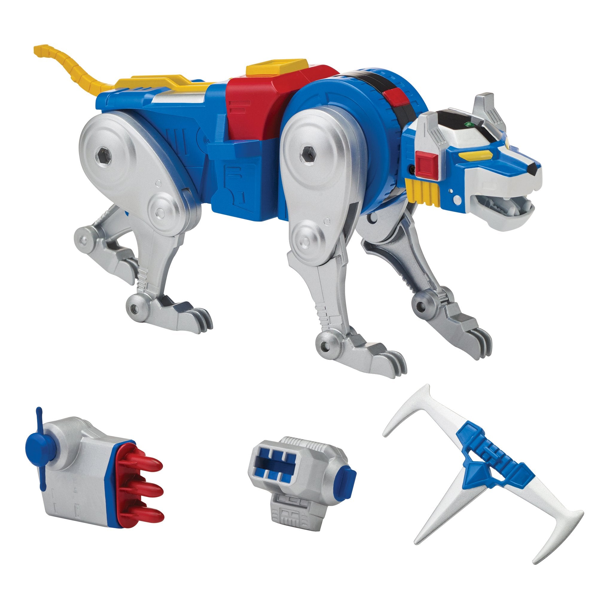 Voltron Blue Lion action figure front view for display and collection purposes.