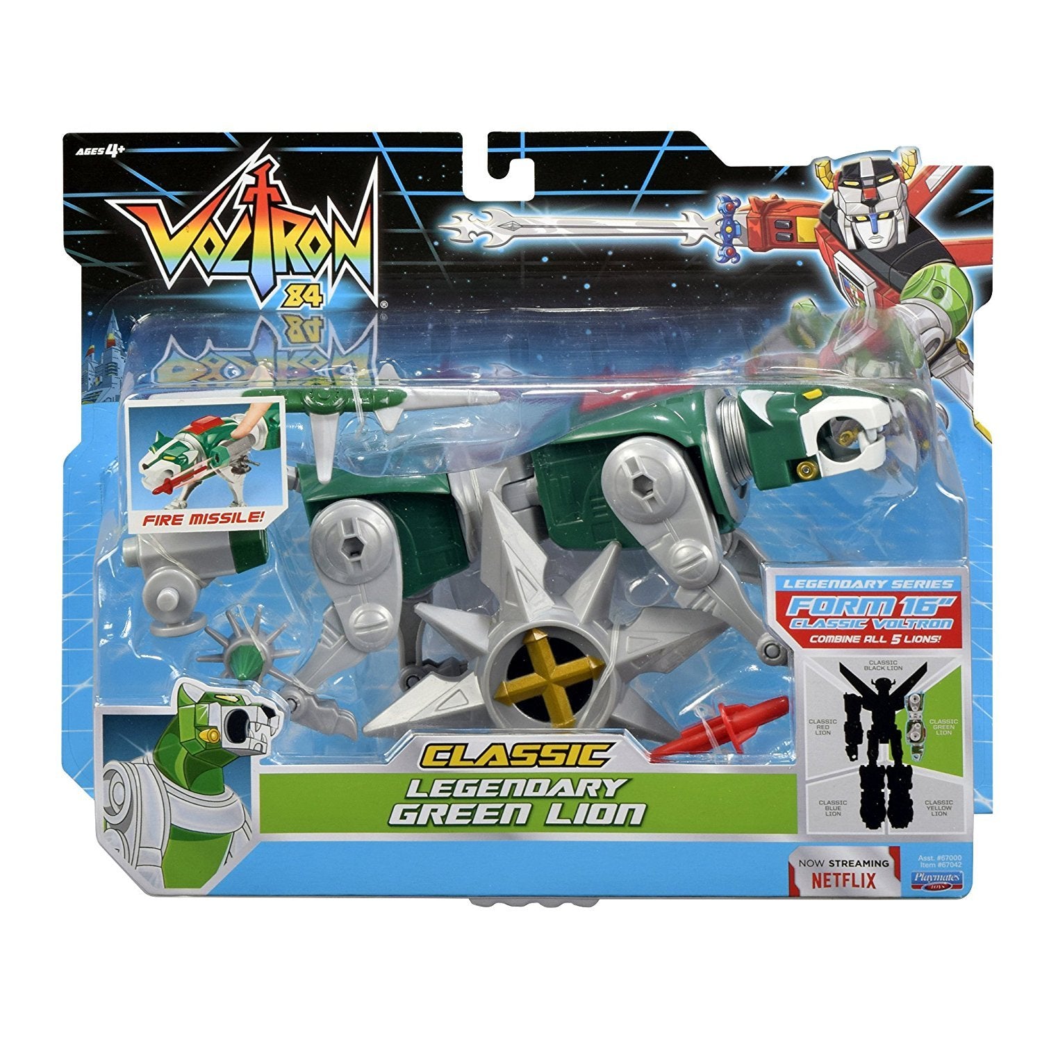Voltron Green Lion weapon attachments included for authentic action