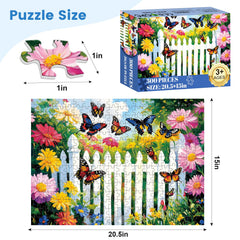 VOLUVOLU butterfly garden-scene puzzle for tranquil exploration and focus
