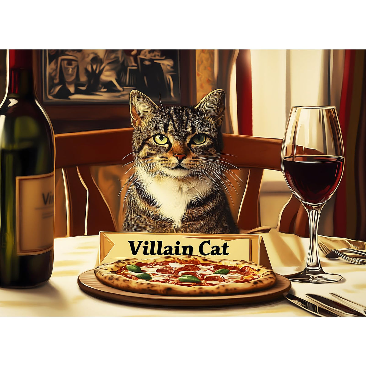 Voluvolu cat puzzle dining table scene for engaging relaxation