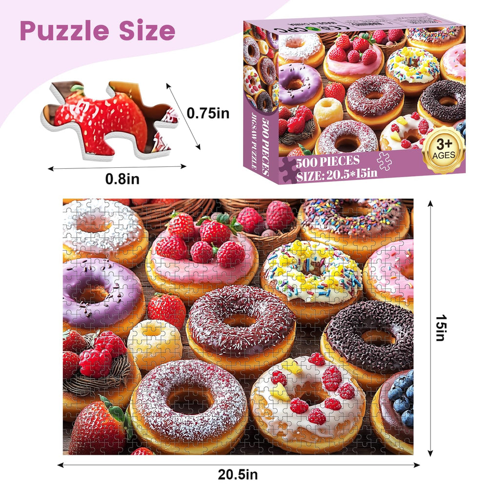 VOLUVOLU donut puzzle with sprinkles and berries for a lively, sensory activity.