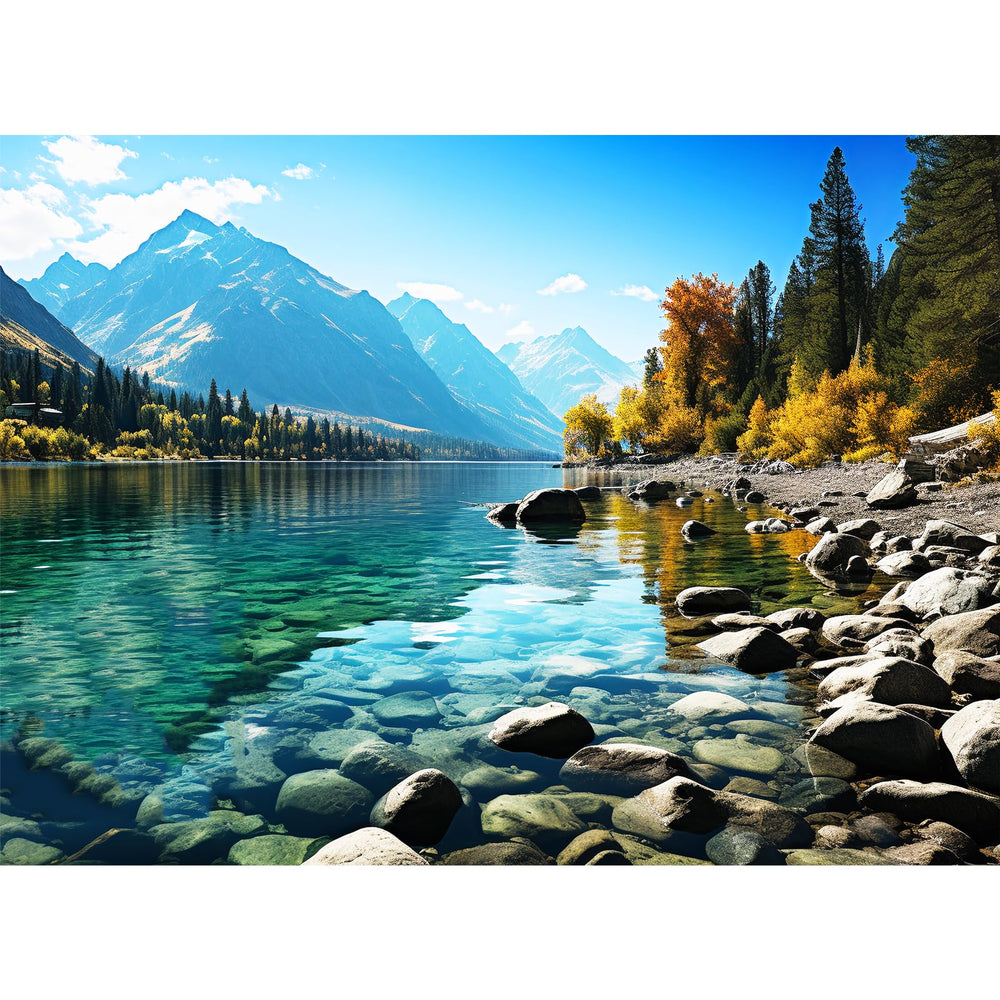 VOLUVOLU Glacier Park puzzle cover with snowy peaks for family bonding