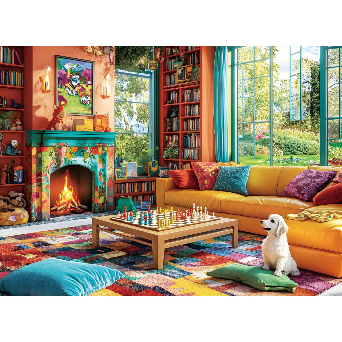 Voluvolu indoor chess room puzzle scene for focused family evenings