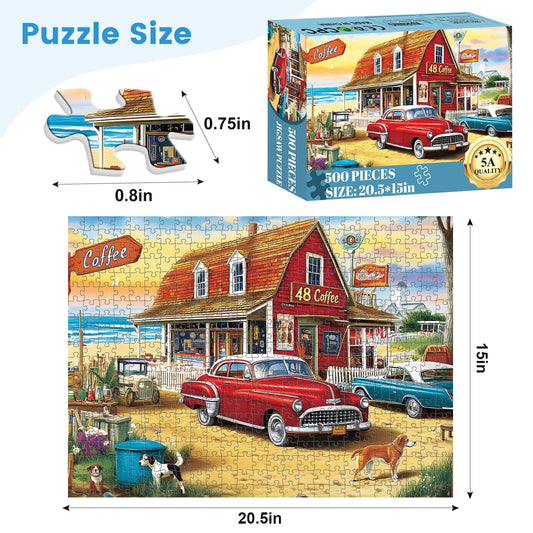 VOLUVOLU landscape puzzle outdoor dining scene invites relaxing family time.