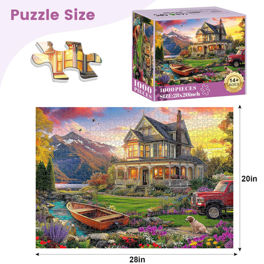 VOLUVOLU puzzle shows mountains and sunlit water to inspire relaxed evenings