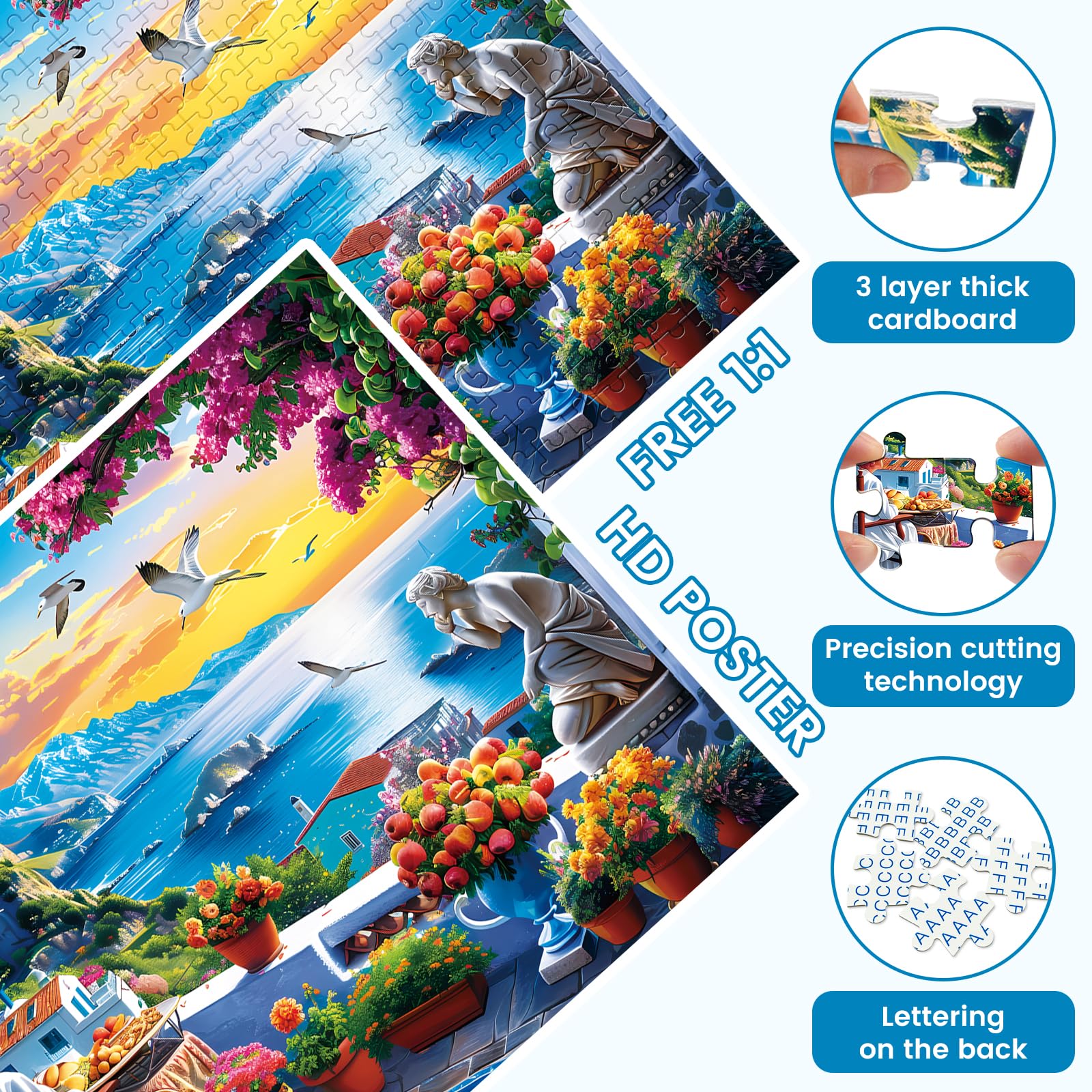 Voluvolu poster and mesh bag included for easy reference and tidy storage during play.
