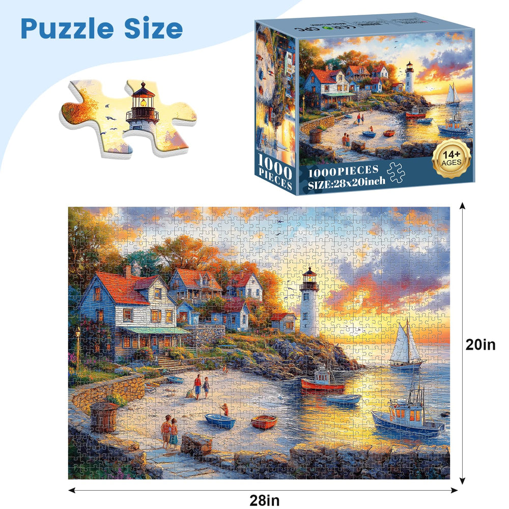 VOLUVOLU poster-included 1000-piece puzzle guides assembly.