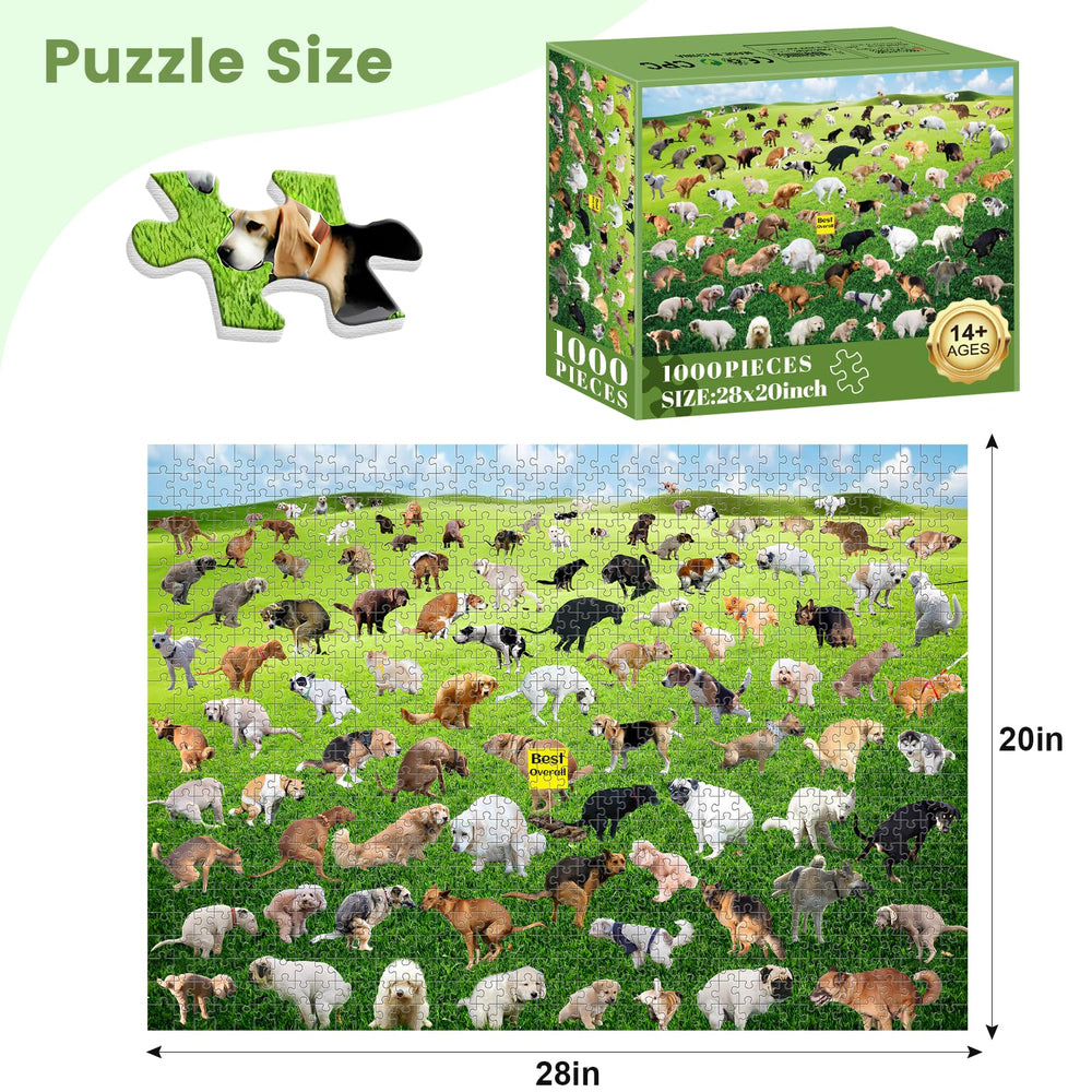 VOLUVOLU Puppy Poop Puzzle spread highlights bright colors for family challenge.