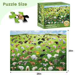 VOLUVOLU Puppy Poop Puzzle spread highlights bright colors for family challenge.