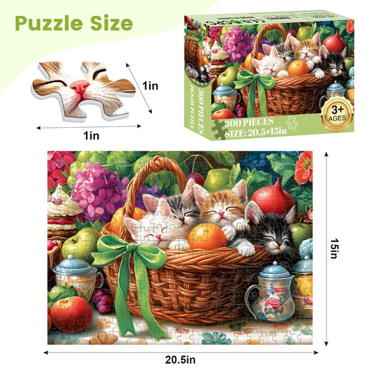 VOLUVOLU cat puzzle artwork close-up—vivid colors to spark focus during solving.