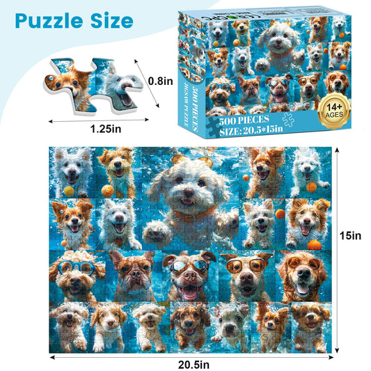 VOLUVOLU puppy jigsaw 500 pieces supports focused, entertaining evenings.