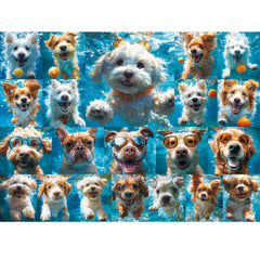 VOLUVOLU underwater dogs puzzle box with vibrant colors for family fun.