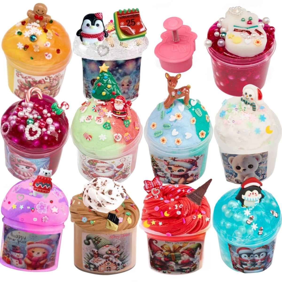 Vomkela slime kit Christmas collection display for creative play.