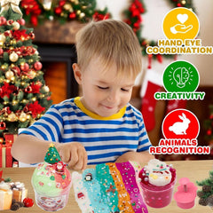 Vomkela crystal clear slime with glow powder for shimmering effects.