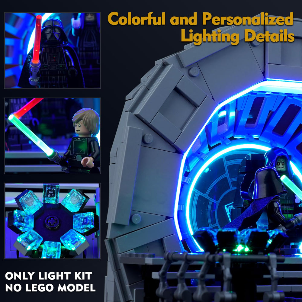 VONADO ice-blue strip light adds vivid illumination to the Lego diorama.
