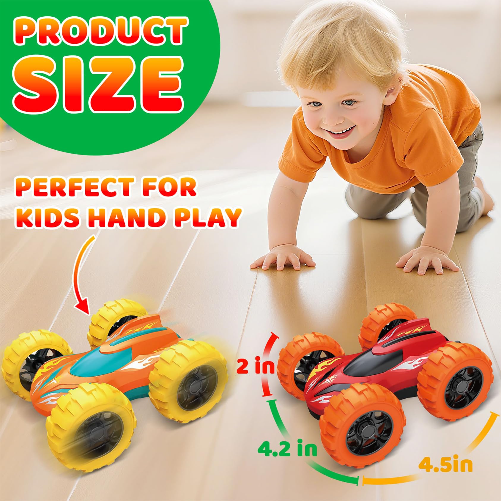 VONZAWAY big wheels provide smooth roll on floors, grass, or sand.