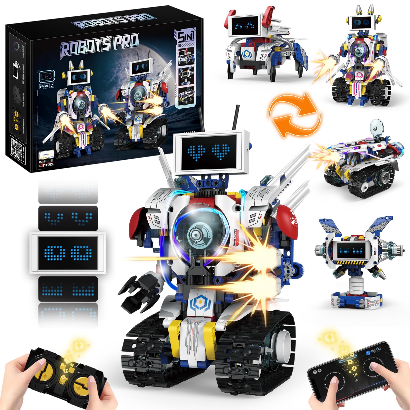VOPOGLNE eye-display robot with dynamic LEDs for expressive play and learning.