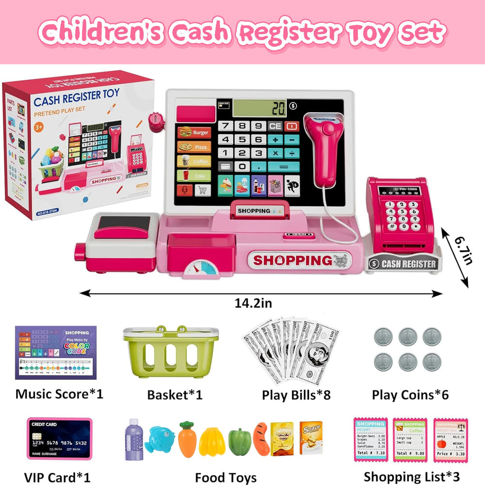 VOPOGLNE cash register playset food toy set creates realistic shopping scenarios.