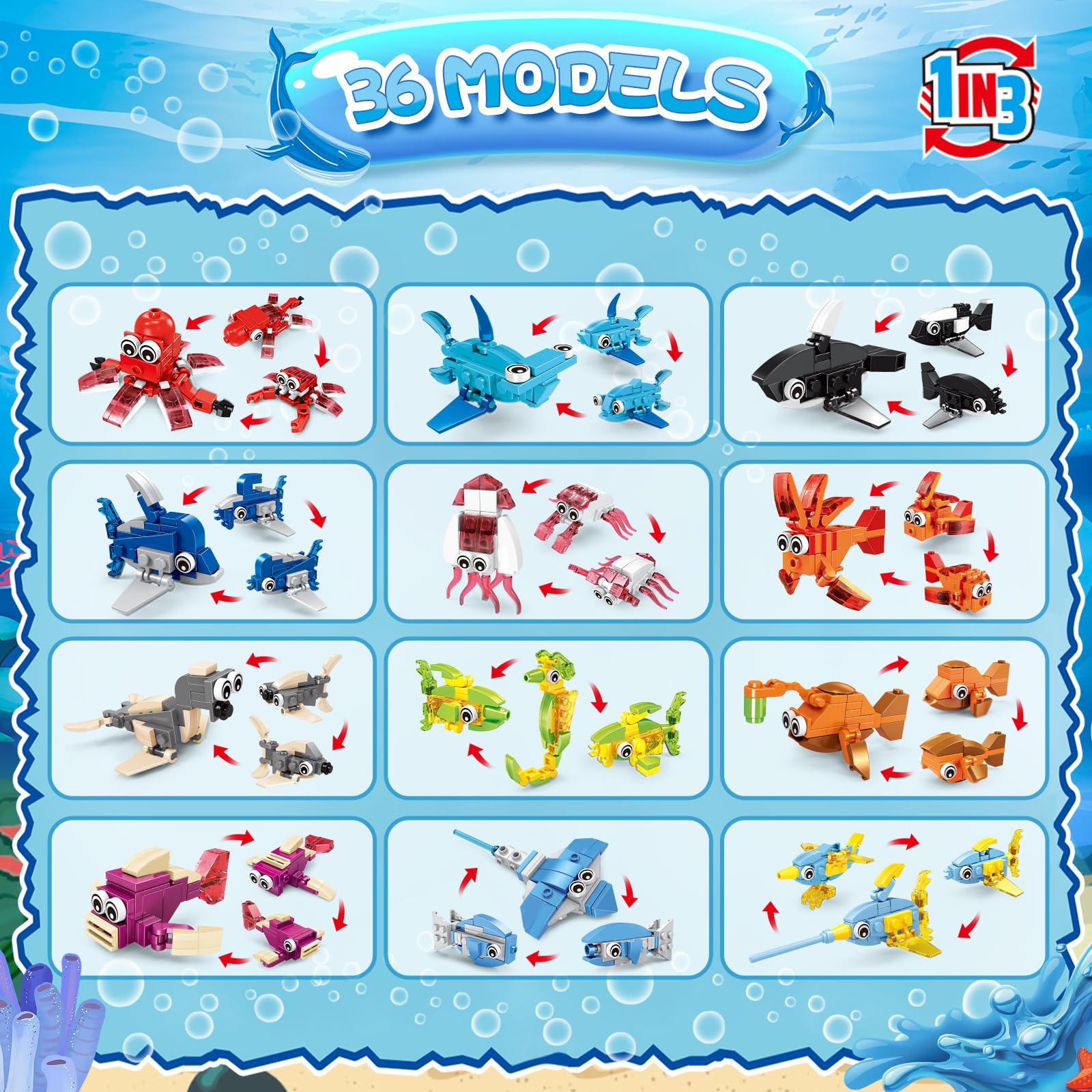 VOPOGLNE lantern fish figures support color and shape exploration