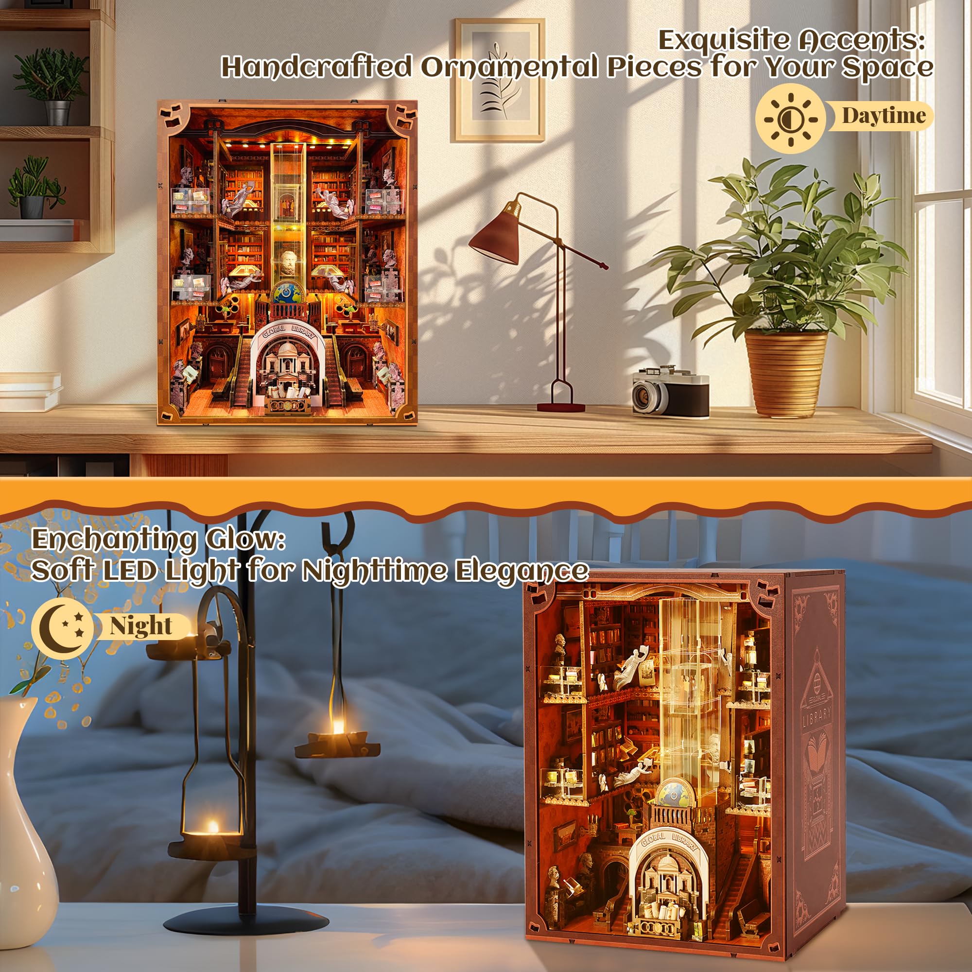 VORATHIS Book Nook Kit—durable materials ensure lasting, hobby-friendly assembly.
