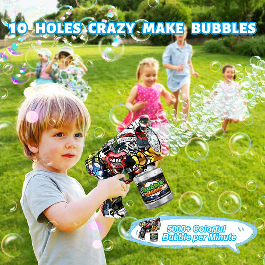 VORBLIX graffiti-design bubble gun adds unique style to kids' playtime.
