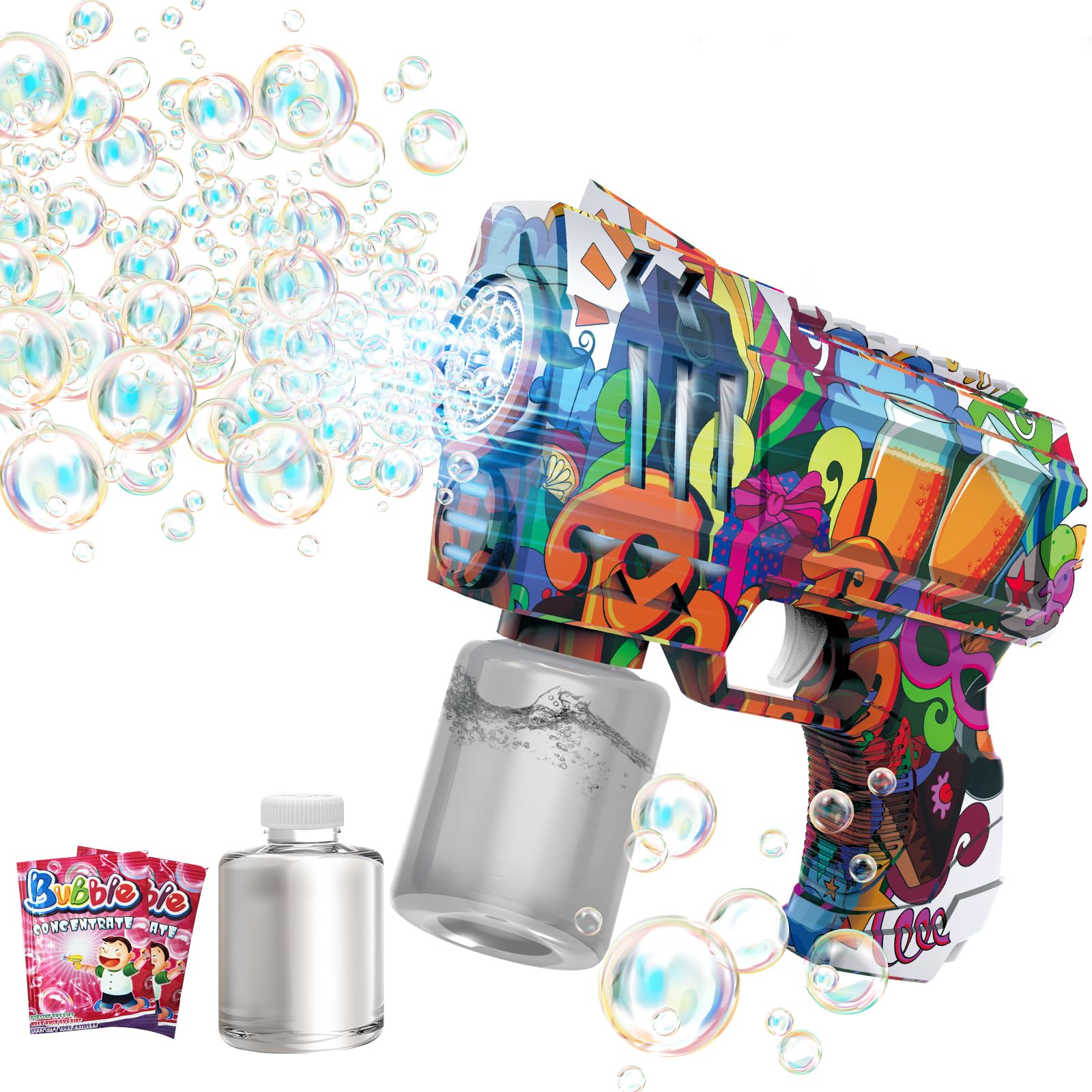 VORBLIX Bubble Gun with LED lights enhances nighttime outdoor play.