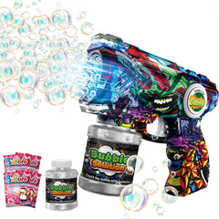 VORBLIX bubble gun with LED lights for nighttime outdoor play