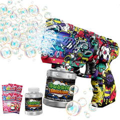 VORBLIX bubble gun with LED lights dazzling during outdoor play