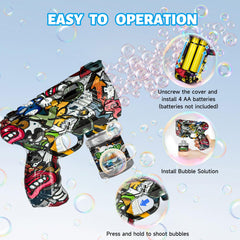 VORBLIX bubble gun in outdoor setting encourages active, playful learning.