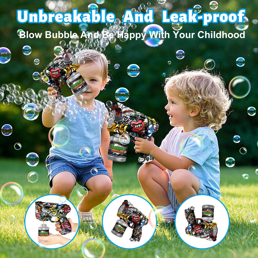 VORBLIX bubble solution bottle shown for easy refills and continuous bubbles.