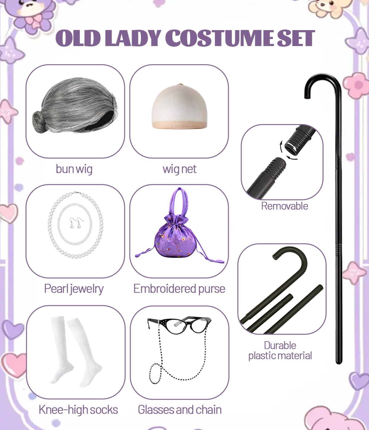 VORLITS glasses with chain complete the vintage look for kids.