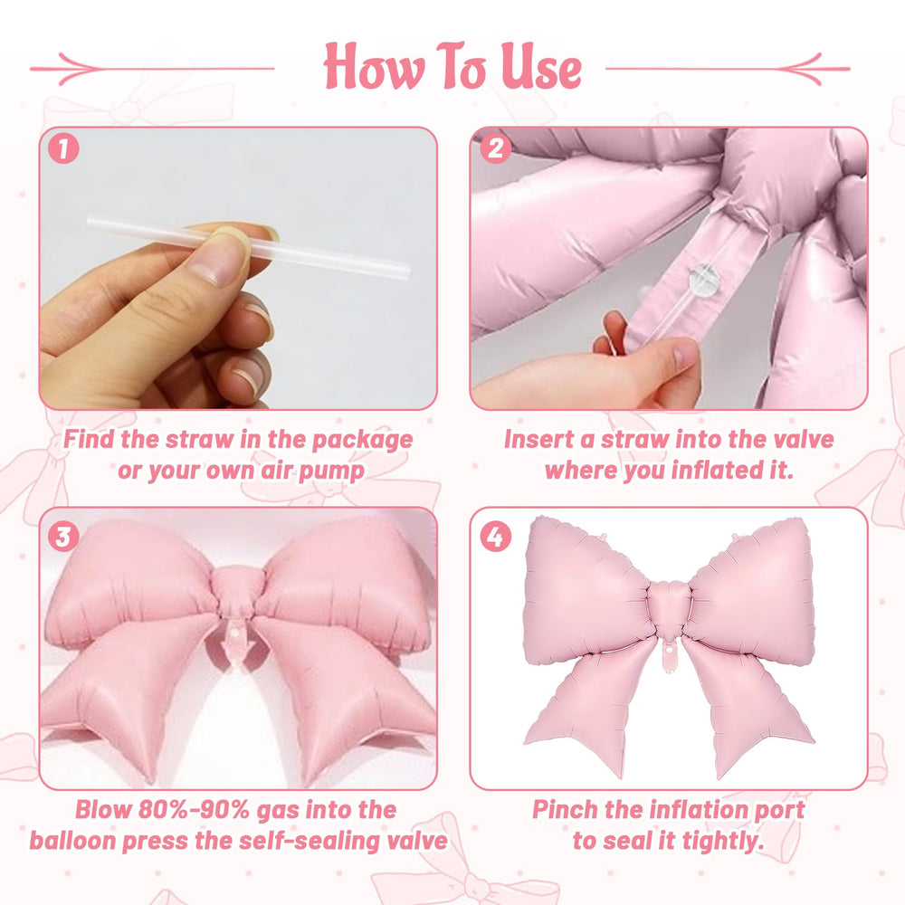 Vorplick pink bow balloon arch decoration for receptions