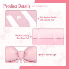 Vorplick pink bow balloon on a table decor setup