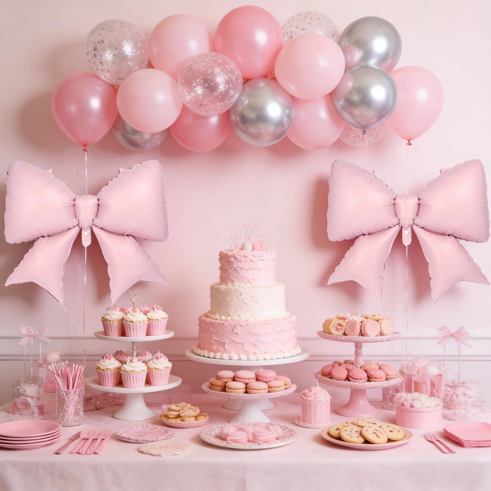 Vorplick self sealing valve on pink bow balloon for easy setup