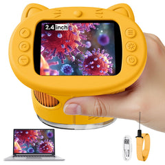 Vorth microscope 2.4-inch display enables close-up exploration of leaves, stamps, and insects.