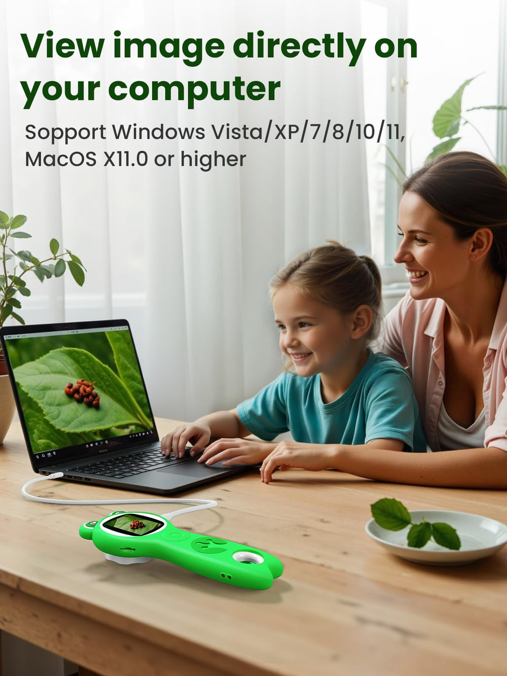 Vorth Microscope uses kid-safe ABS and silicone for durable, mess-friendly use