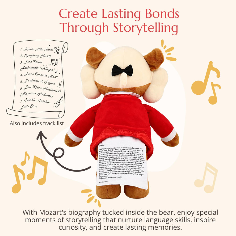 Vosego Amadeus Mozart Plush Bear durable design for endless hugs