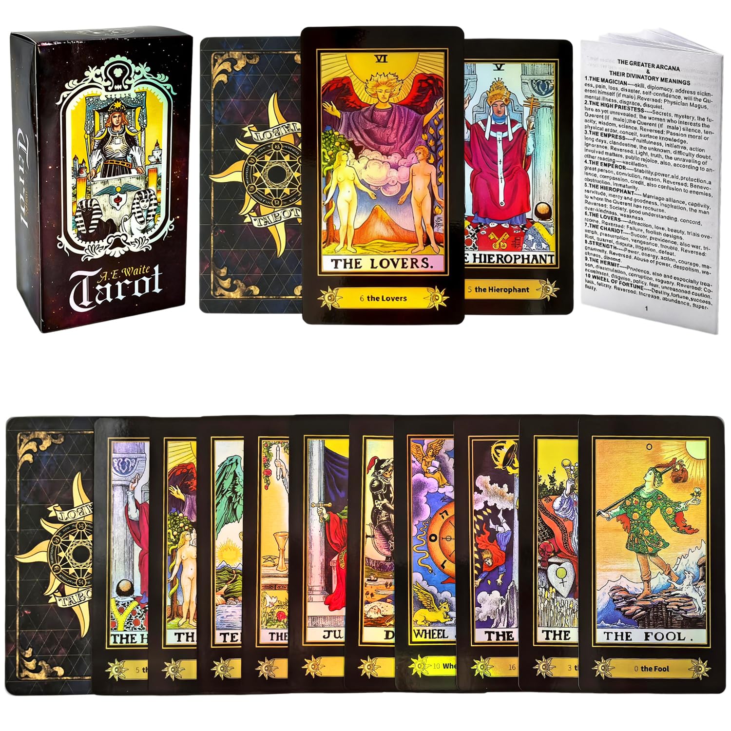 VOVOH Tarot deck holographic cards with vivid visuals for intuitive readings.